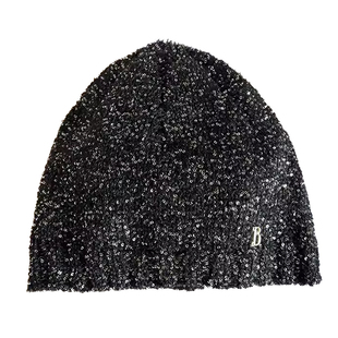 Jennie同款韩国冷帽秋冬香香女孩亮闪片针织帽时尚显脸小包头帽潮