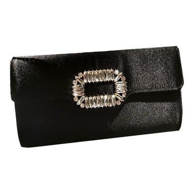 lolibox方扣镶钻缎面女小手拿包