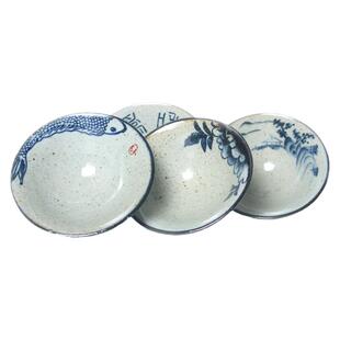 亦紫陶功夫茶具 粗陶茶杯 手绘青花 名家书法斗笠杯 仿古小茶盏