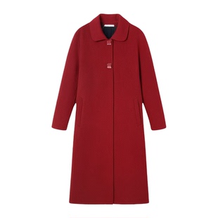 中长款年轻妈妈女装时尚百搭双面呢大衣保暖外套2026年春秋季新款