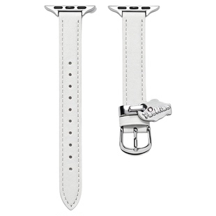 【梨思雾白】原创定制适用于applewatchs11表带夏天透气iwatch10代真皮苹果手表s9高级金属se小众韩系女款