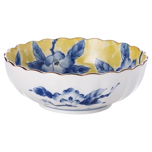 MinoYaki美浓烧 釉下彩高温瓷碗 特别好看的碗具微波炉加热菜盘子