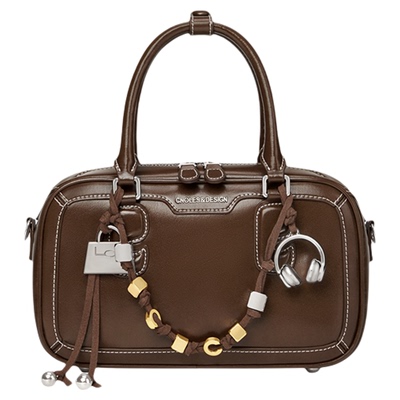 Cnoles蔻一音悦包保龄球包包女新款春手提波士顿包包单肩斜挎包女