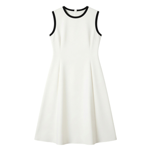 欧购a字版女士新款白色无袖连衣裙高级感仙气超仙森系收腰裙子女