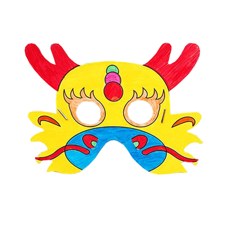 涂鸦空白面具动物卡通儿童涂色绘画幼儿园画画手工DIY美术材料包