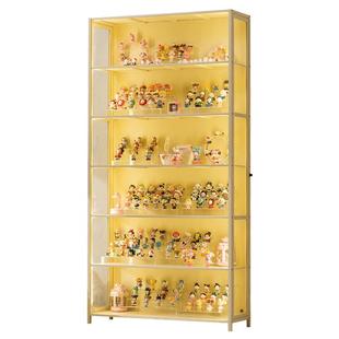 手办展示柜带灯家用防尘亚克力透明娃娃模型玩具盲盒陈列柜摆件架