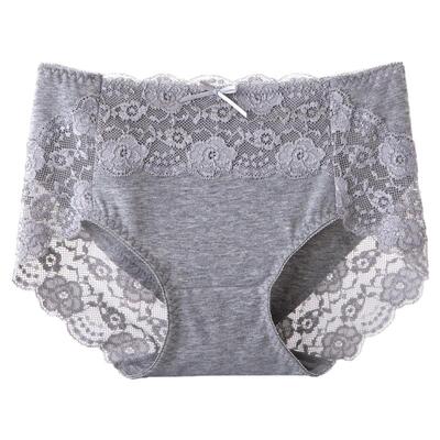 4条中高腰纯棉内裤女性感全棉收腹包臀女士大码三角裤头纯棉100%