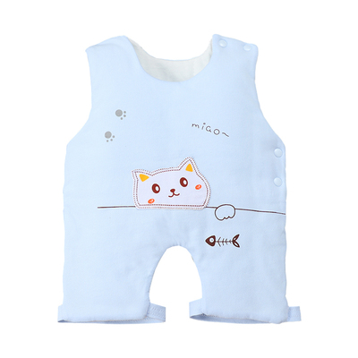 婴儿纯棉肚兜夹棉护肚脐围子新生儿宝宝睡觉带腿秋冬季厚款防踢被