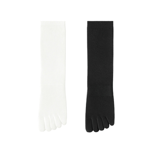 五指袜子男款秋冬季100%纯棉抗菌防臭脚运动透气厚款分趾男士短袜