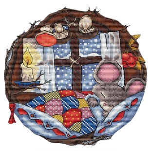 法国DMC十字绣套件 A873睡觉小老鼠 28CT简单可爱卡通动物