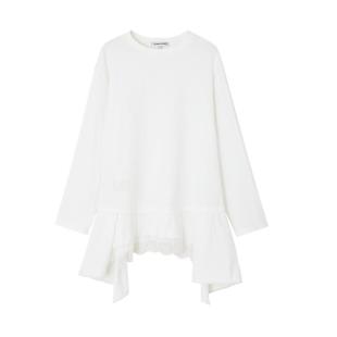 SOMESOWE 假两件拼接蕾丝长袖T恤