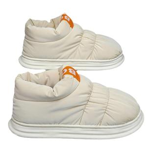 棉拖鞋男士冬季加绒保暖居家室内包跟棉鞋外穿防水防滑羽绒雪地靴