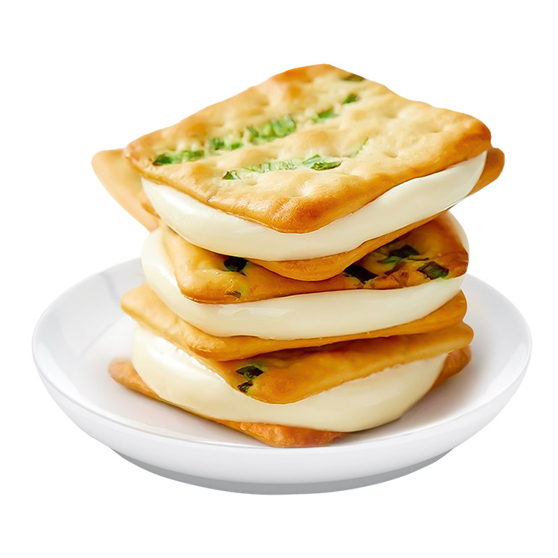 纯手工香葱手撕牛轧糖夹心饼干抹茶味酥香拉丝台湾风味休闲小零食