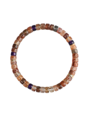 天然黑金超七手串女款水晶手链