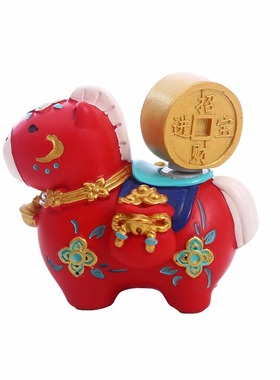 马年吉祥物摆件马上有钱新年装饰