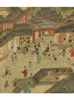 仇英《清明上河图》台北本装饰画