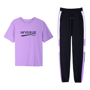 纯棉欧洲站2025夏季时尚运动服套装女潮牌嘻哈宽松洋气休闲两件套