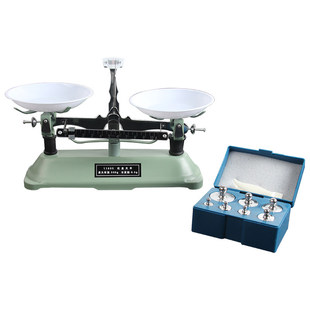 学生实验托盘天平秤 赠砝码小学科学三年级小学数学教具 初中物理八年级力学架盘天平 教学实验仪器器材