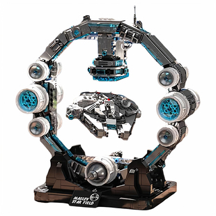 2025新款磁悬浮千年隼飞船拼装积木模型益智玩具男孩桌面摆件礼物