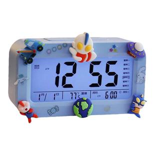 库洛米桌面闹钟电子儿童时钟充电小学生专用起床神器库若米款台钟