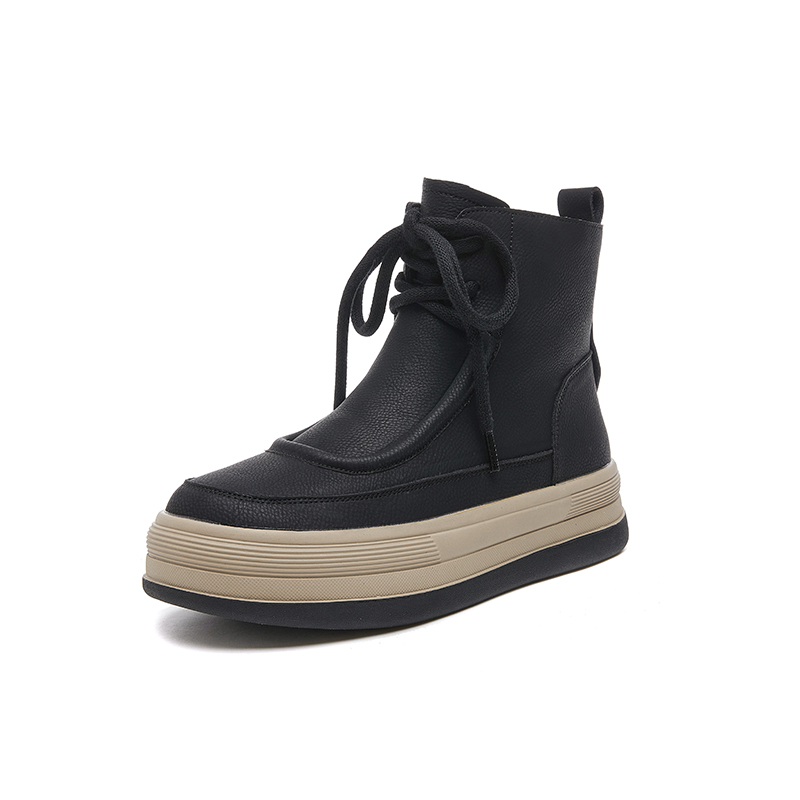 软底牛皮雪地靴女款冬季加绒高帮棉鞋2024新款真皮大码女鞋41一43