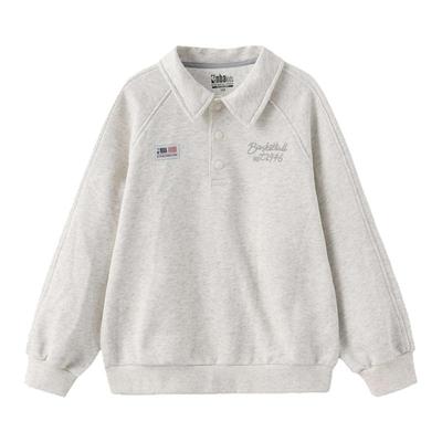 nbakids童装冬季新款男女童休闲T恤长袖儿童翻领卫衣K244TS008P