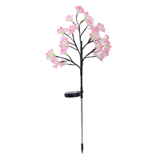 户外太阳能灯山茶花彩灯地插草坪灯led闪烁防水花园庭院景观布置