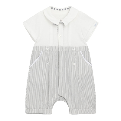 朗姿童装/ETTOI爱多娃新生婴儿连体服男童英伦风包屁爬服夏季新款