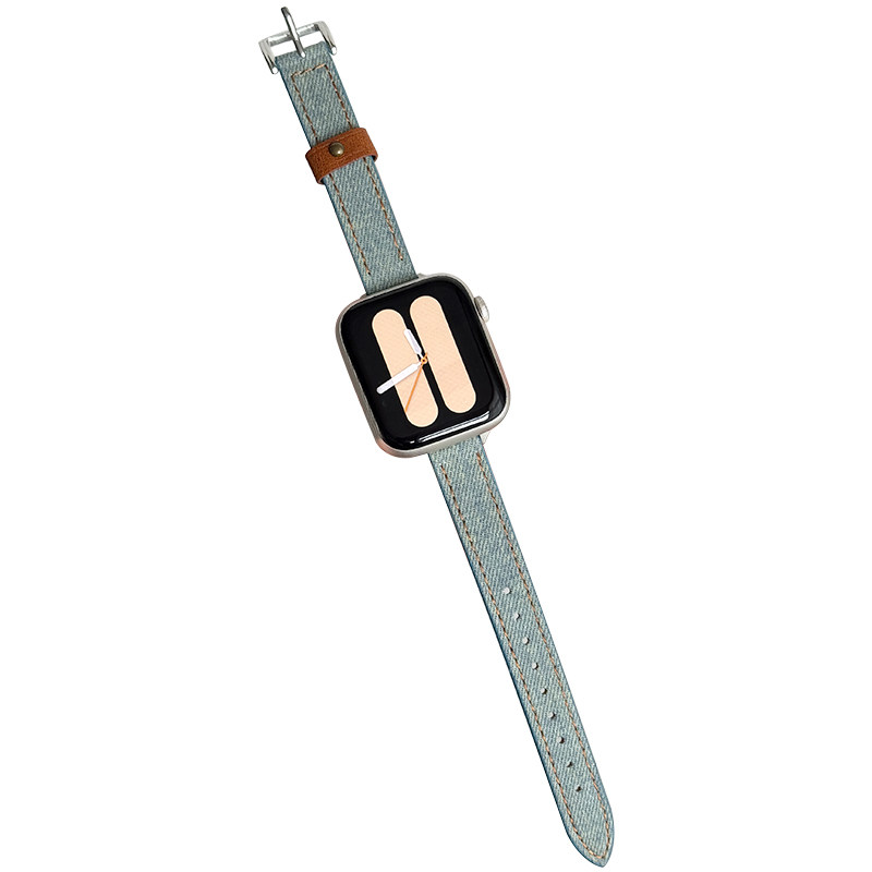 KASO新款牛仔皮革适用iwatch表带
