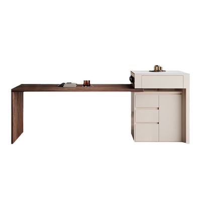 设计师实木意式轻奢餐椅带泡茶