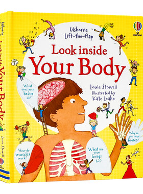 Usborne看里面系列 人体 Look inside Your Body 英文原版绘本 身体百科 精装纸板翻翻书 儿童英语启蒙图画书 尤斯伯恩科普