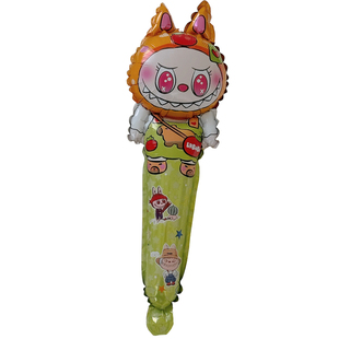 卡通可爱气球手持棒儿童节日生日气氛装扮夜市摆摊拉布布铝膜气球