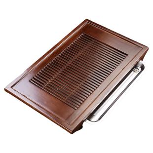 茶盘家用实木托盘储水排水两用不锈钢茶海抽屉式茶台功夫茶具套装