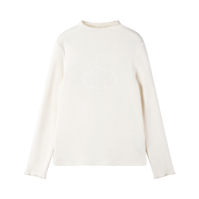 MUCMUKN【加厚暖绒无静电】百搭珍珠小熊打底衫恒温发热女童冬款