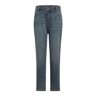 【棉弹舒适】暇步士女款休闲牛仔长裤秋季通勤复古水洗直筒裤子