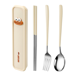 筷子勺子套装304不锈钢儿童便携餐具收纳盒儿童小学生单一人专用