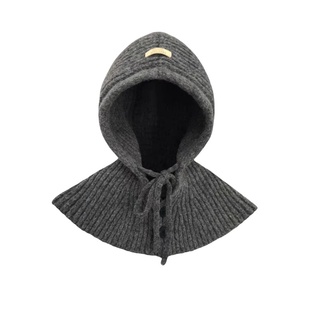 防寒保暖帽子女秋冬季安哥拉红巴拉克拉法帽大头围系绳针织毛线帽