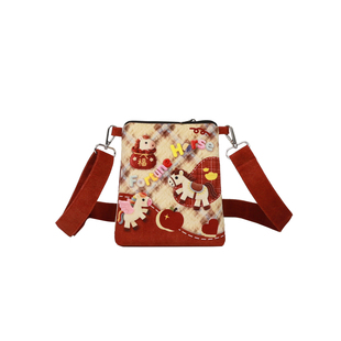 原创福运小马新年礼物斜挎手机包红包袋本命年文创女小巧亲子包包