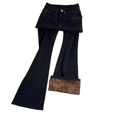 特厚一条过冬~加绒微喇牛仔裤女