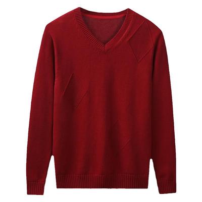 冬季男士休闲纯棉v领长袖毛衣