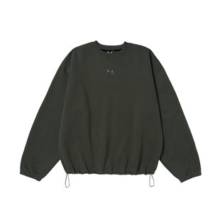 THUG CLUB Color Emblem Sweatshirt 卡其 FW24 韩系休闲圆领卫衣