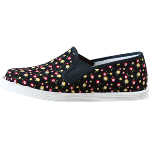 小碎花布鞋女老北京布底鞋子中老年千层底舒适妈妈鞋透气条绒女鞋