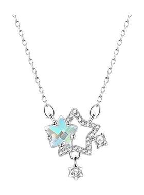 星星吊坠项链女生纯银五角星锁骨链2024新款爆款毛衣链配饰芝栀挞