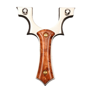 新款不锈钢户外扁皮筋9025黄色小牛弹弓快压夹片弹弓