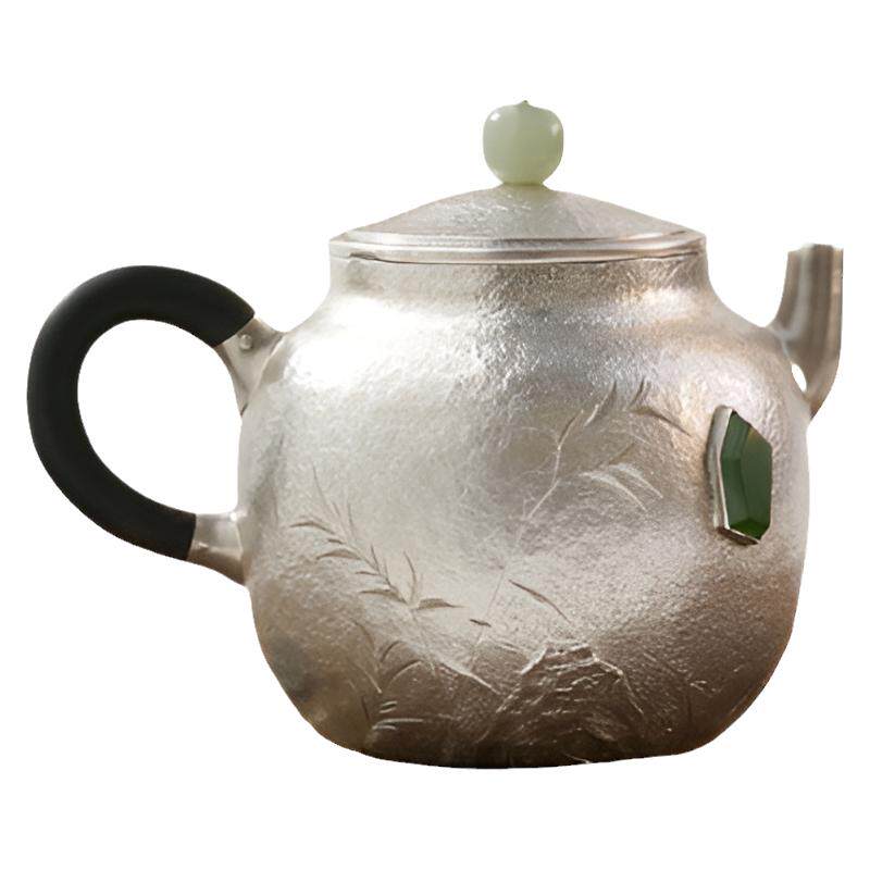 纯银999纯手工银茶壶家用泡茶壶
