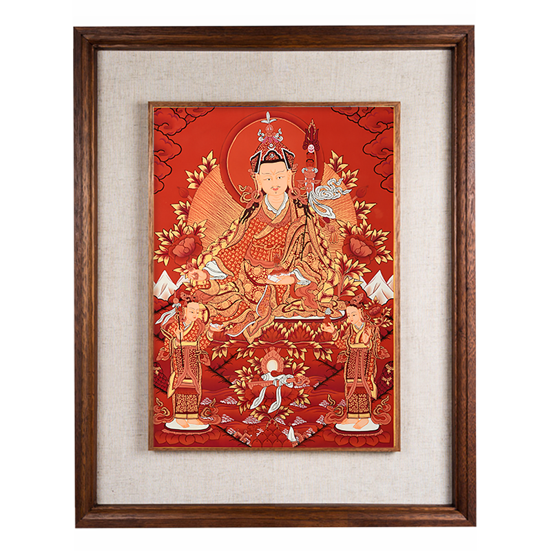 尼泊尔手绘莲花生大士唐卡装饰画