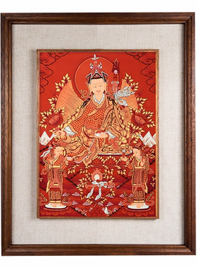 尼泊尔手绘莲花生大士唐卡装饰画