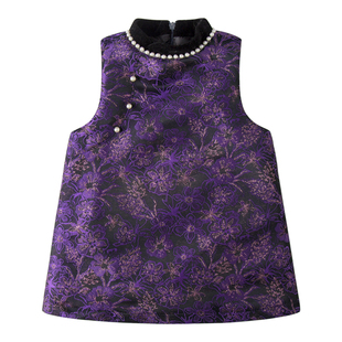 木本尚女童汉服旗袍裙2026新款冬装夹棉加厚女宝宝过年服拜年衣服