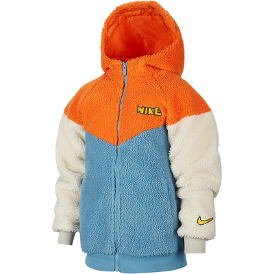 Nike/耐克正品冬季大童拼接摇粒绒经典保暖连帽外套DO7851-847