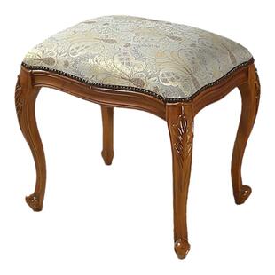 格兰卡博美式雕刻妆凳方凳桃花芯实木化妆凳梳妆凳古筝凳弹琴凳子